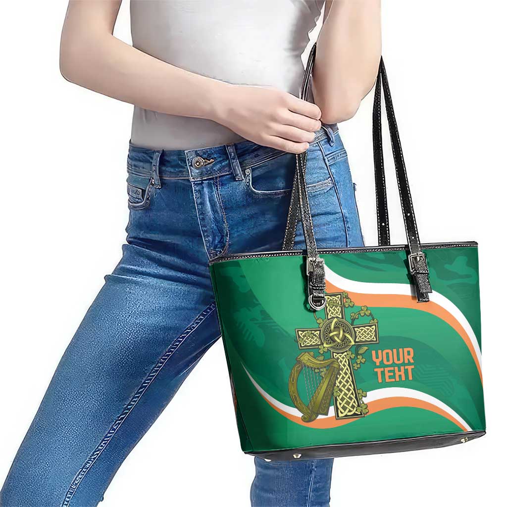 Custom Ireland Rugby Leather Tote Bag Green Celtic Knot Summer Paris 2024 LT9