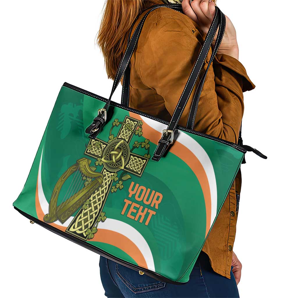 Custom Ireland Rugby Leather Tote Bag Green Celtic Knot Summer Paris 2024 LT9