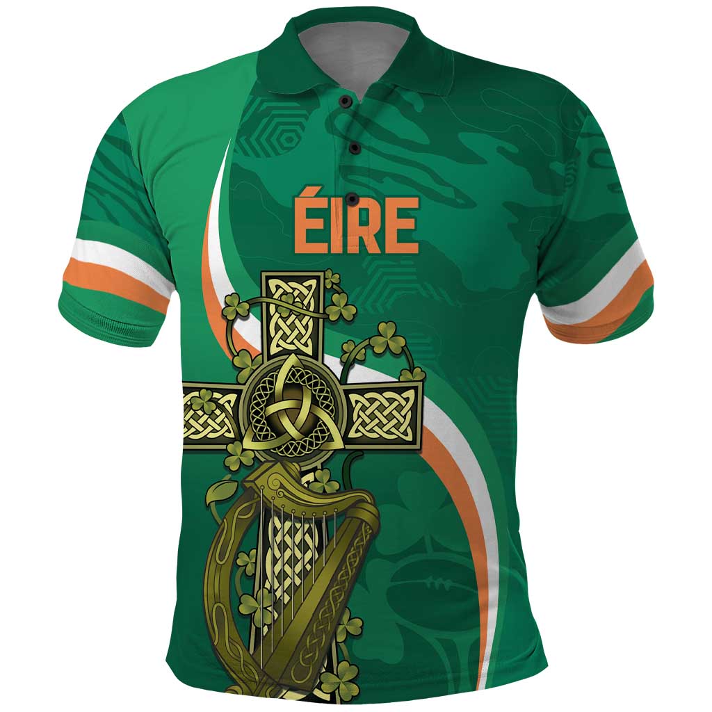 Custom Ireland Rugby Polo Shirt Green Celtic Knot Summer Paris 2024 LT9