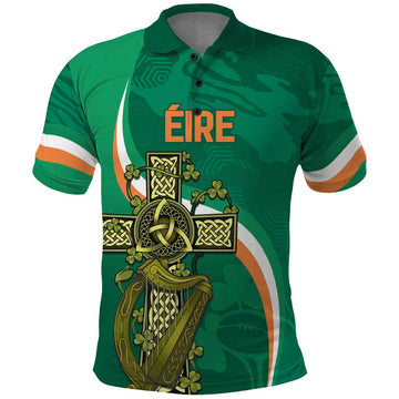 Custom Ireland Rugby Polo Shirt Green Celtic Knot Summer Paris 2024 LT9