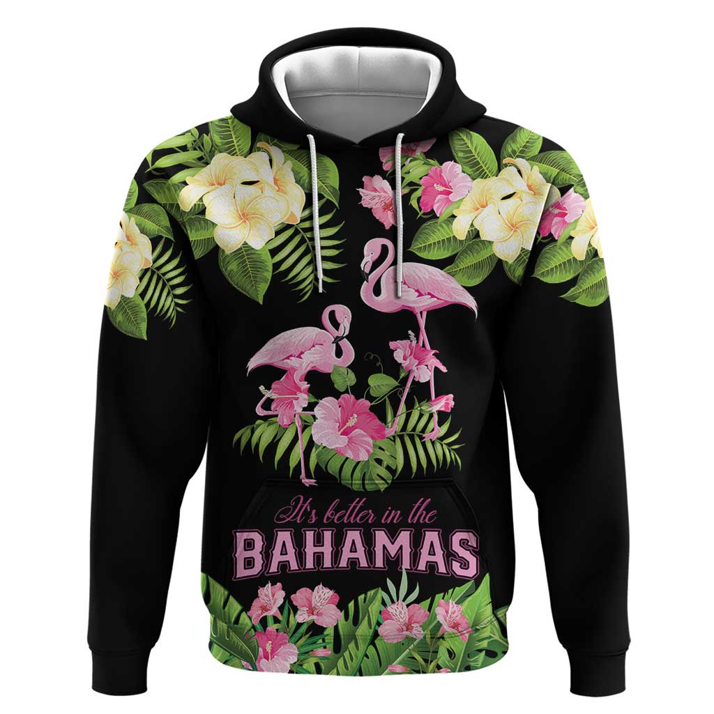 The Bahamas Flamingo Hoodie Bahamian Tropical Flowers LT9
