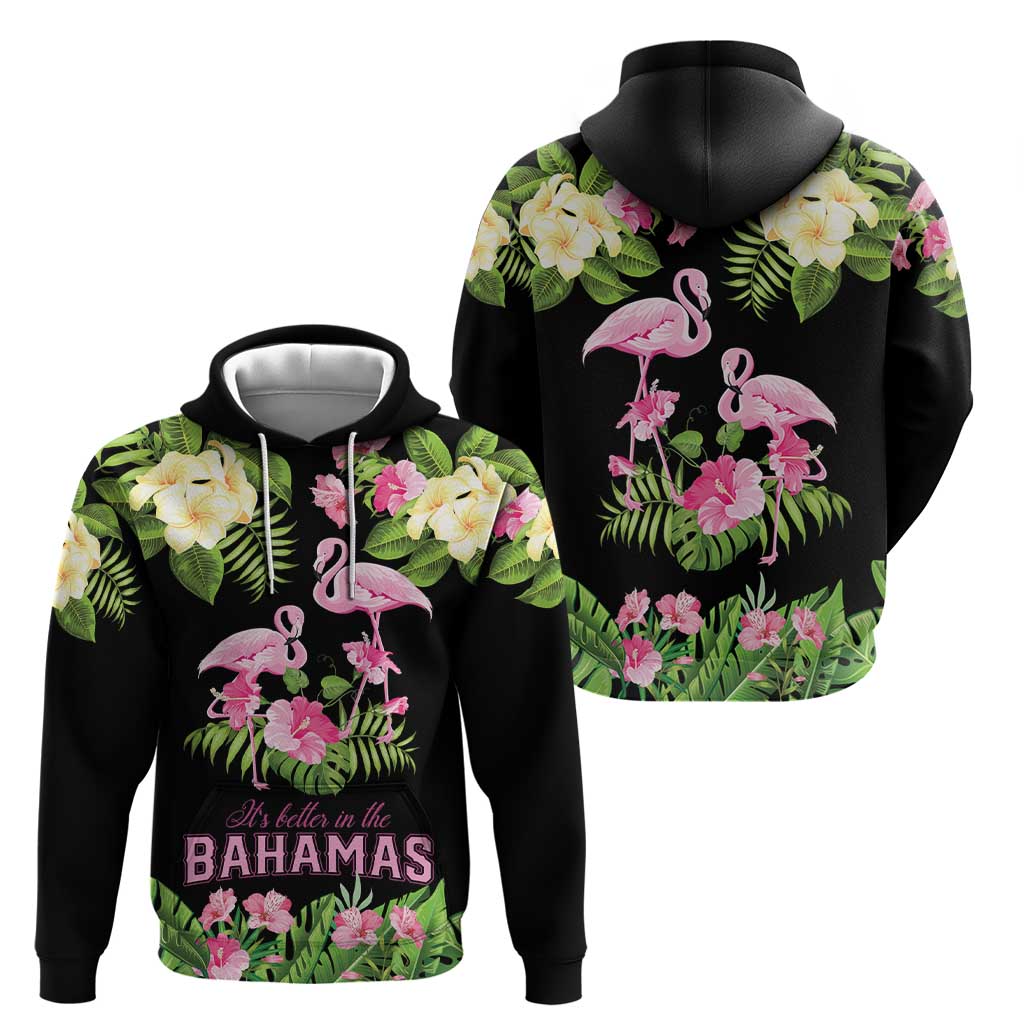The Bahamas Flamingo Hoodie Bahamian Tropical Flowers LT9
