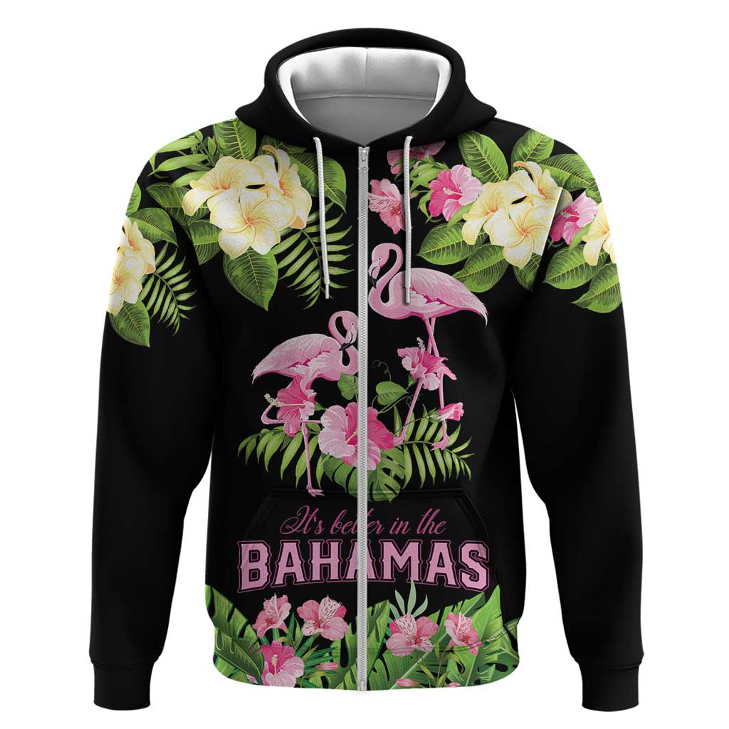 The Bahamas Flamingo Hoodie Bahamian Tropical Flowers LT9