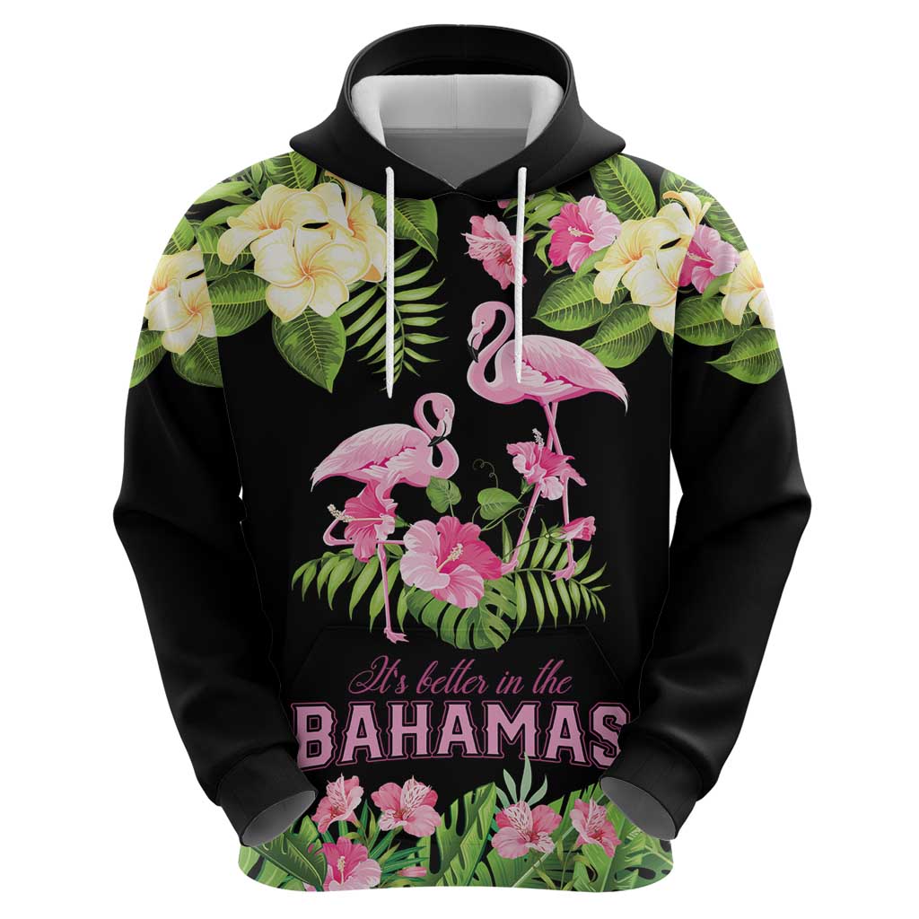 The Bahamas Flamingo Hoodie Bahamian Tropical Flowers LT9