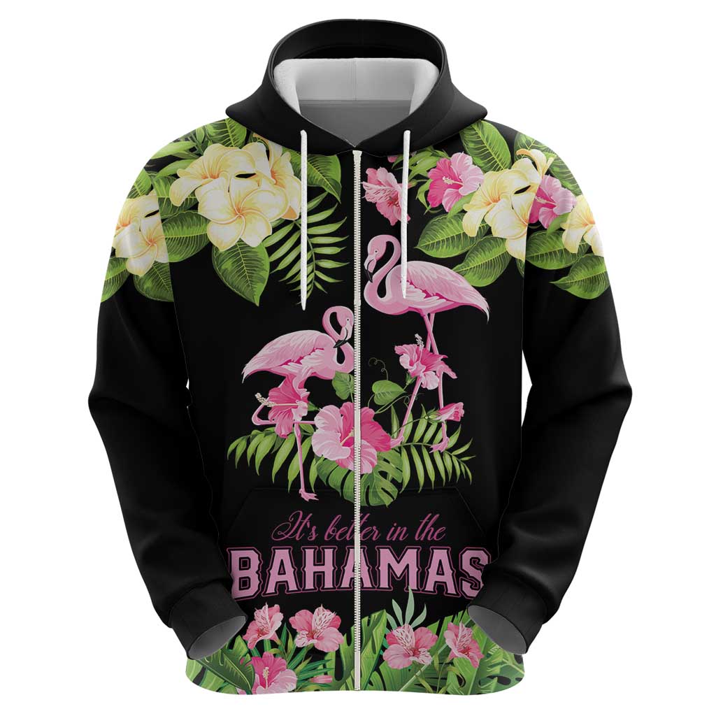 The Bahamas Flamingo Hoodie Bahamian Tropical Flowers LT9