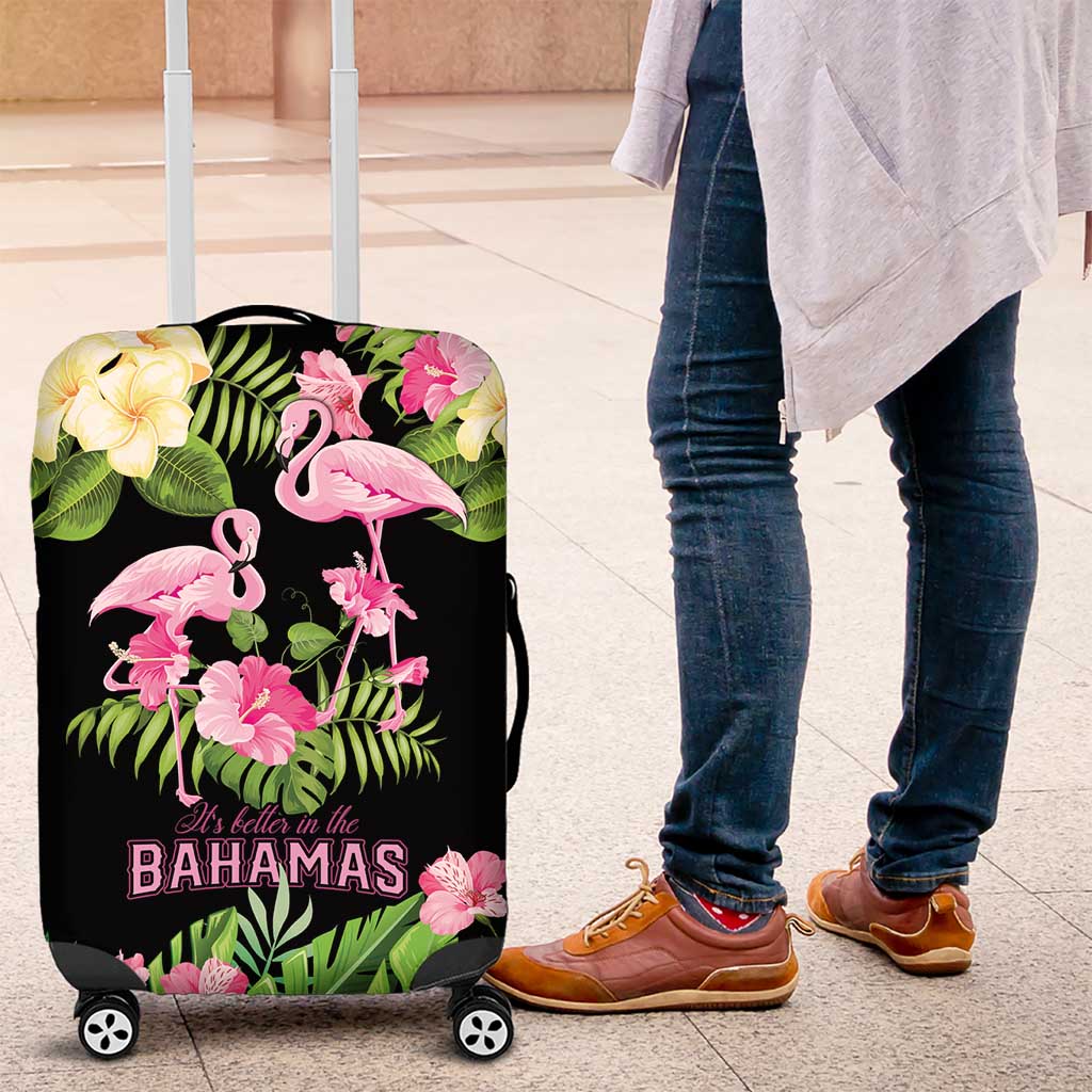 The Bahamas Flamingo Luggage Cover Bahamian Tropical Flowers LT9