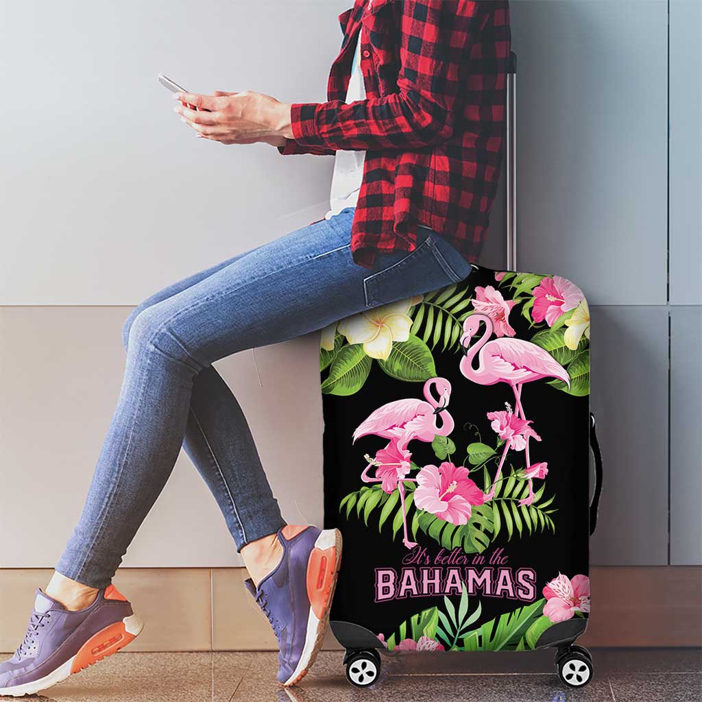 The Bahamas Flamingo Luggage Cover Bahamian Tropical Flowers LT9