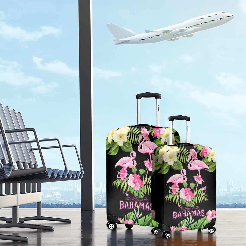 The Bahamas Flamingo Luggage Cover Bahamian Tropical Flowers LT9