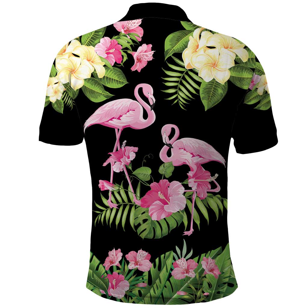The Bahamas Flamingo Polo Shirt Bahamian Tropical Flowers LT9
