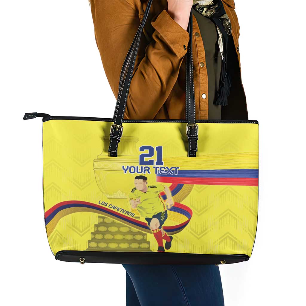 Colombia Champion Football Custom Leather Tote Bag Proud To Be Los Cafeteros LT9