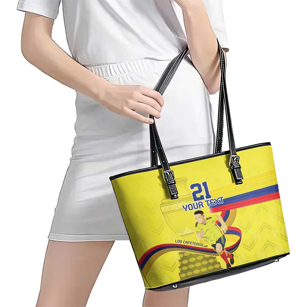 Colombia Champion Football Custom Leather Tote Bag Proud To Be Los Cafeteros LT9