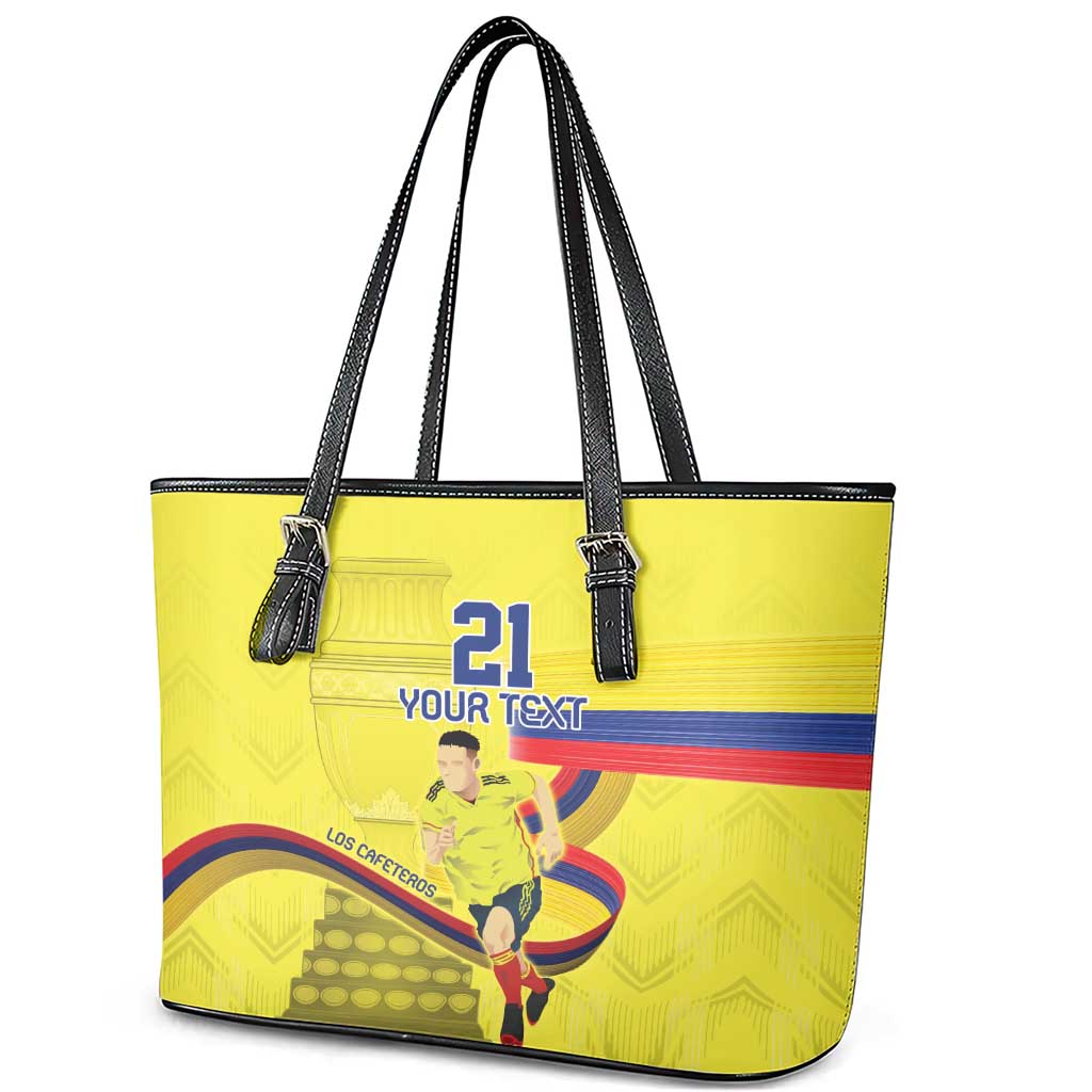 Colombia Champion Football Custom Leather Tote Bag Proud To Be Los Cafeteros LT9