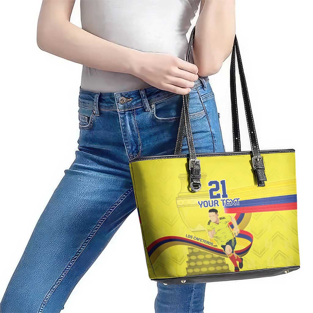 Colombia Champion Football Custom Leather Tote Bag Proud To Be Los Cafeteros LT9