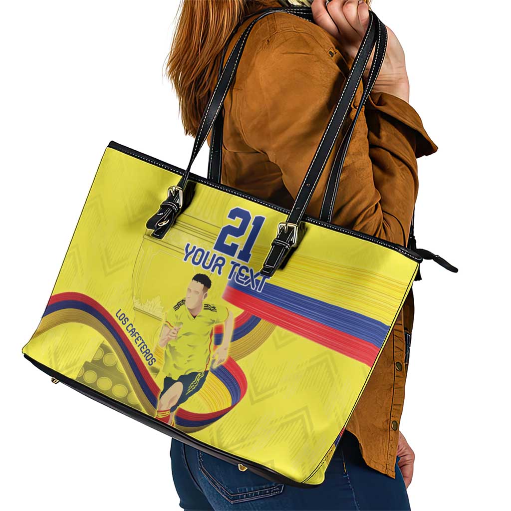 Colombia Champion Football Custom Leather Tote Bag Proud To Be Los Cafeteros LT9