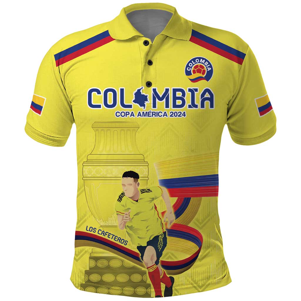 Colombia Champion Football Custom Polo Shirt Proud To Be Los Cafeteros LT9