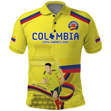 Colombia Champion Football Custom Polo Shirt Proud To Be Los Cafeteros LT9