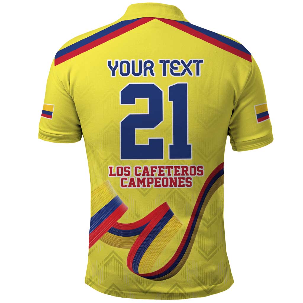 Colombia Champion Football Custom Polo Shirt Proud To Be Los Cafeteros LT9