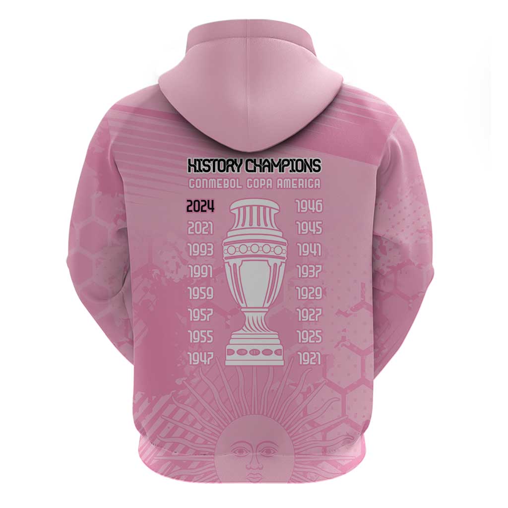 Argentina Football Hoodie Campeones De la Historia - Pink Style LT9