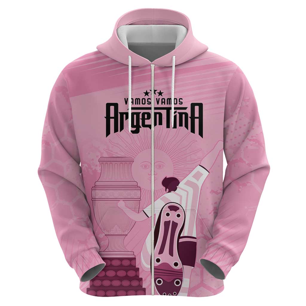 Argentina Football Hoodie Campeones De la Historia - Pink Style LT9