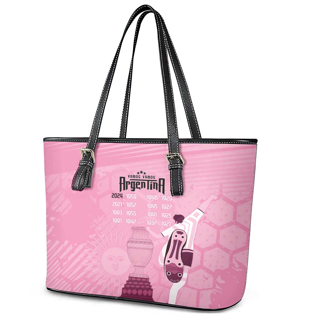 Argentina Football Leather Tote Bag Campeones De la Historia - Pink Style LT9