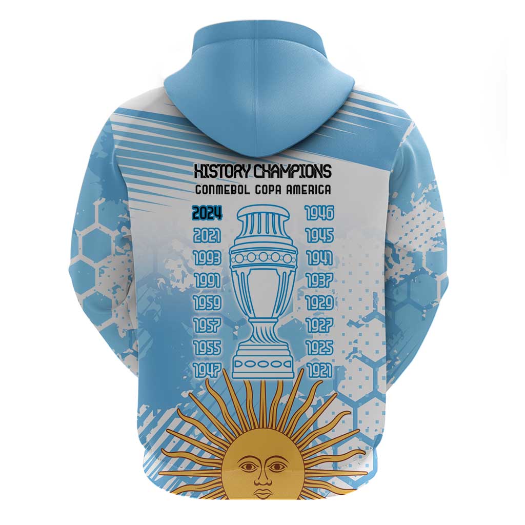 Argentina Football Hoodie Campeones De la Historia - Blue Style LT9
