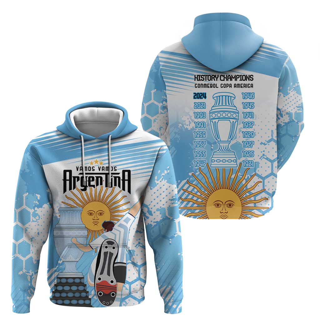 Argentina Football Hoodie Campeones De la Historia - Blue Style LT9