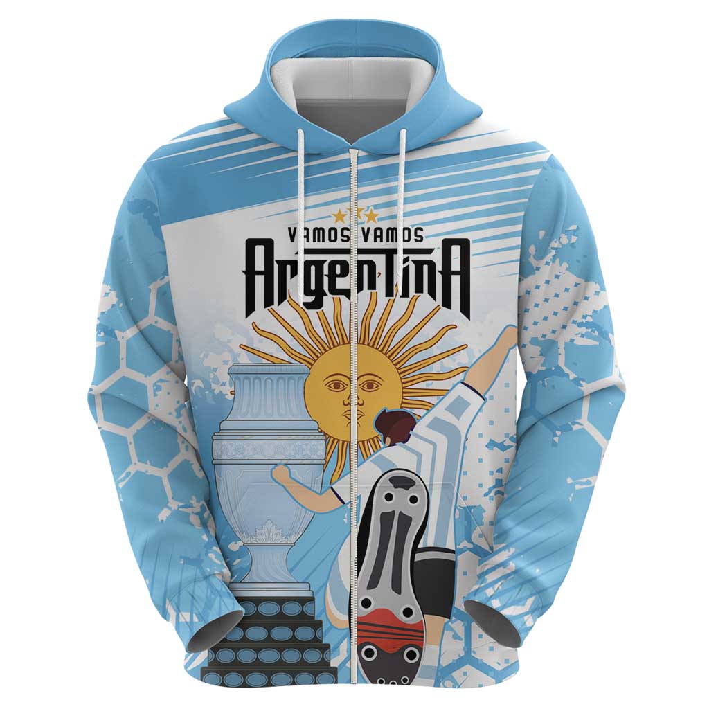 Argentina Football Hoodie Campeones De la Historia - Blue Style LT9