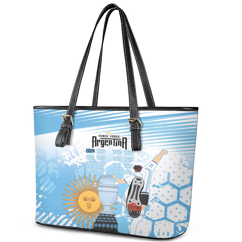 Argentina Football Leather Tote Bag Campeones De la Historia - Blue Style LT9