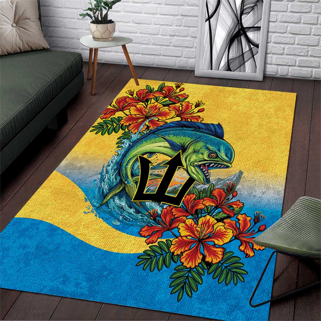 Black Barbadians Mahi-mahi Trident Area Rug LT9