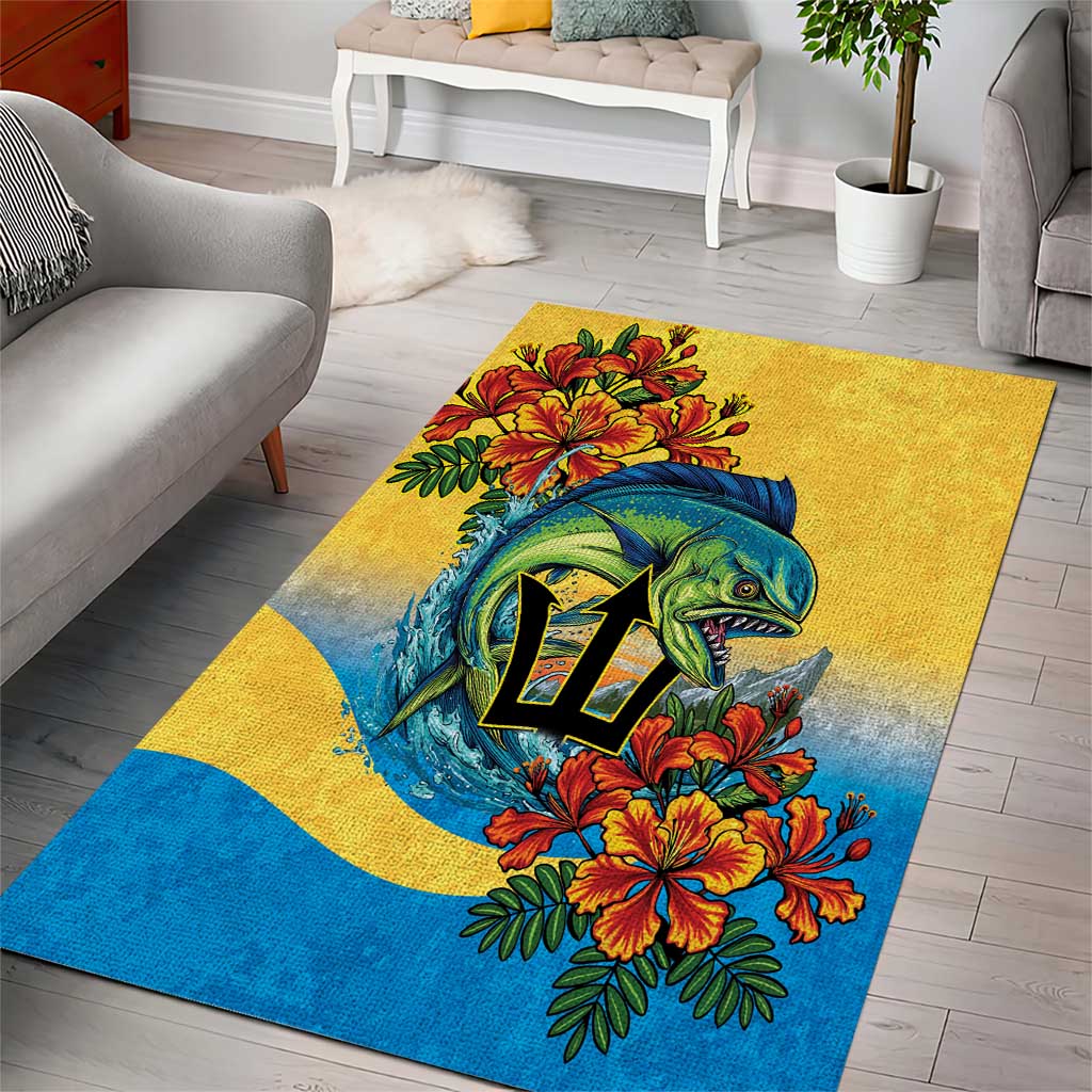 Black Barbadians Mahi-mahi Trident Area Rug LT9