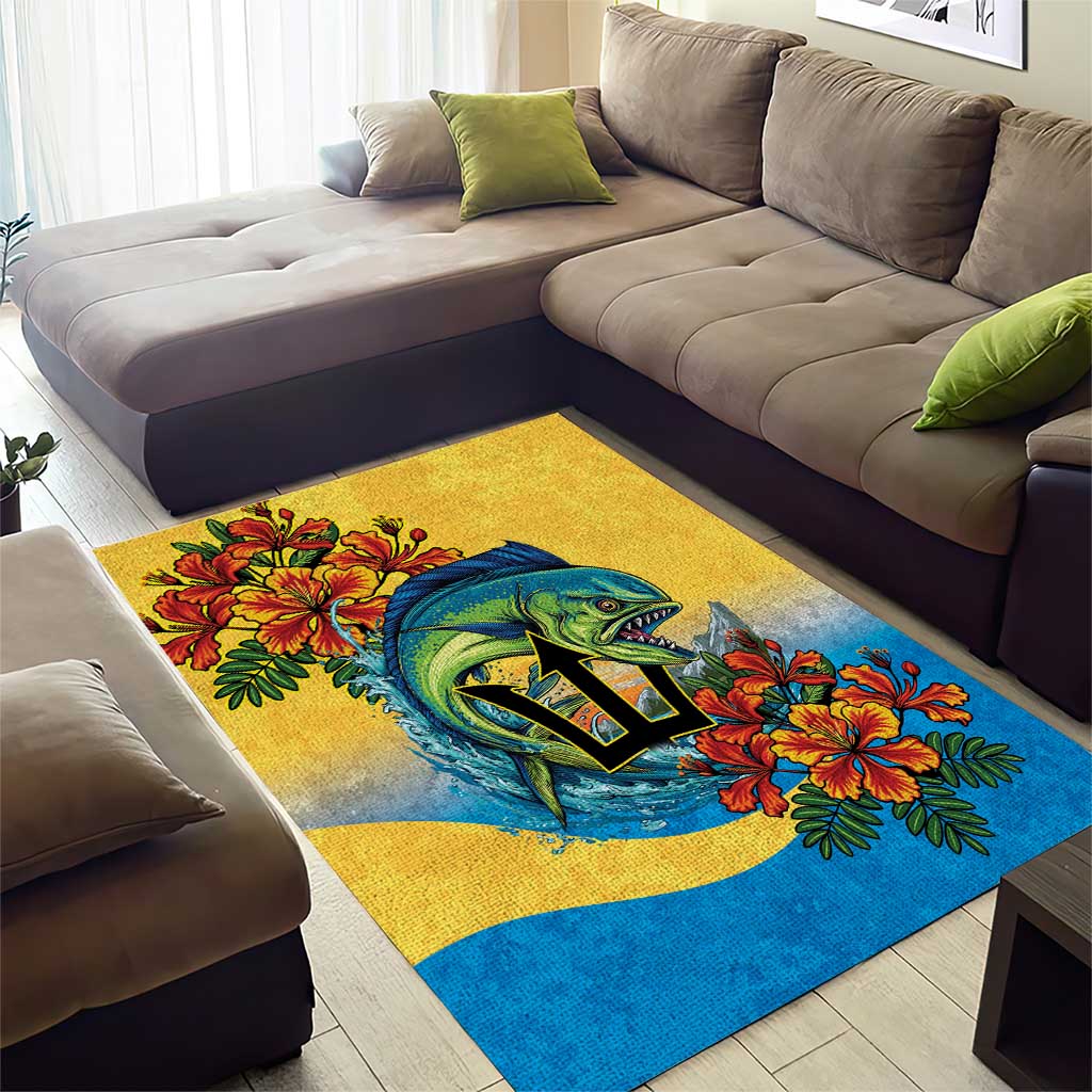 Black Barbadians Mahi-mahi Trident Area Rug LT9