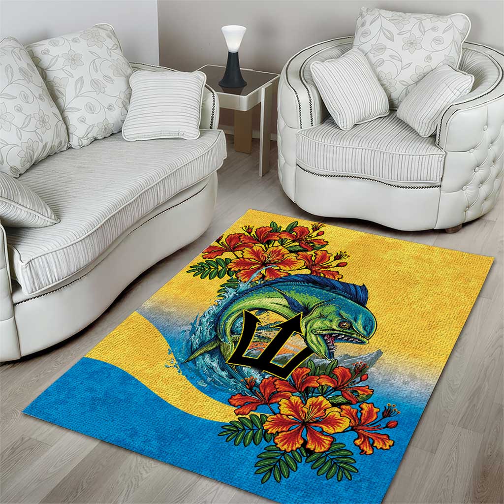 Black Barbadians Mahi-mahi Trident Area Rug LT9