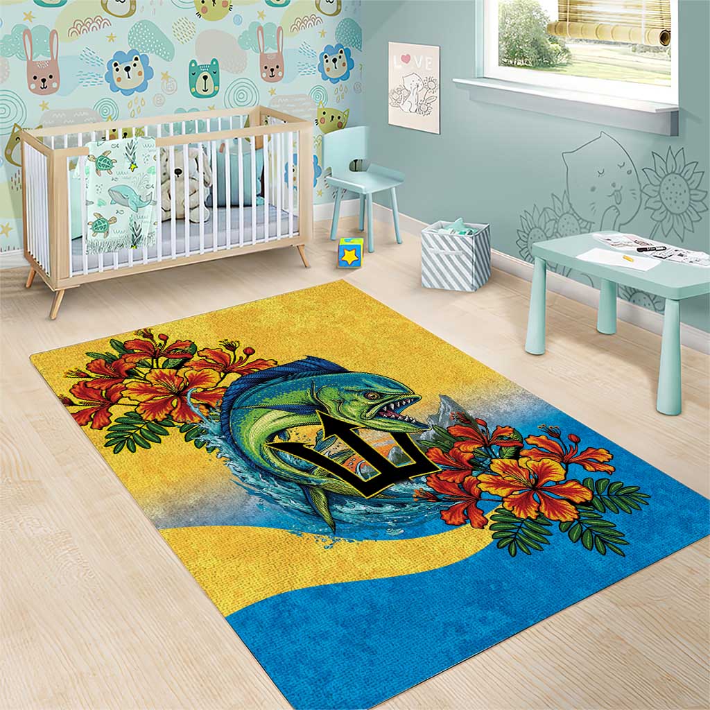 Black Barbadians Mahi-mahi Trident Area Rug LT9