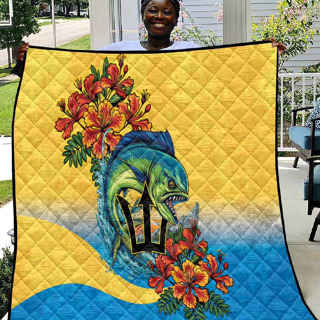 Black Barbadians Mahi-mahi Trident Quilt LT9