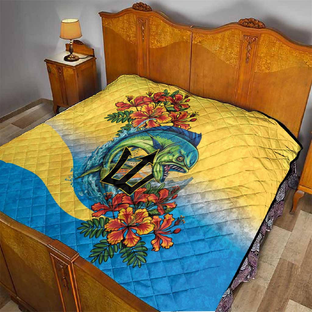 Black Barbadians Mahi-mahi Trident Quilt LT9