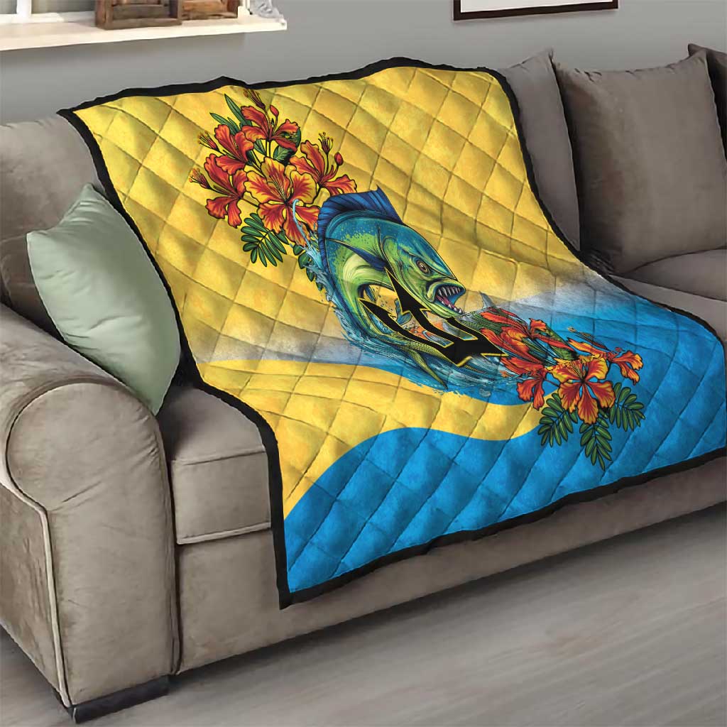 Black Barbadians Mahi-mahi Trident Quilt LT9