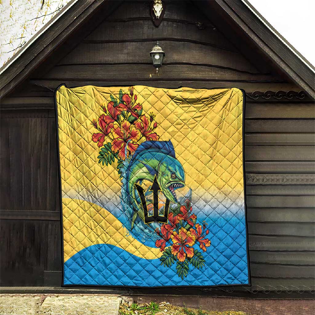 Black Barbadians Mahi-mahi Trident Quilt LT9