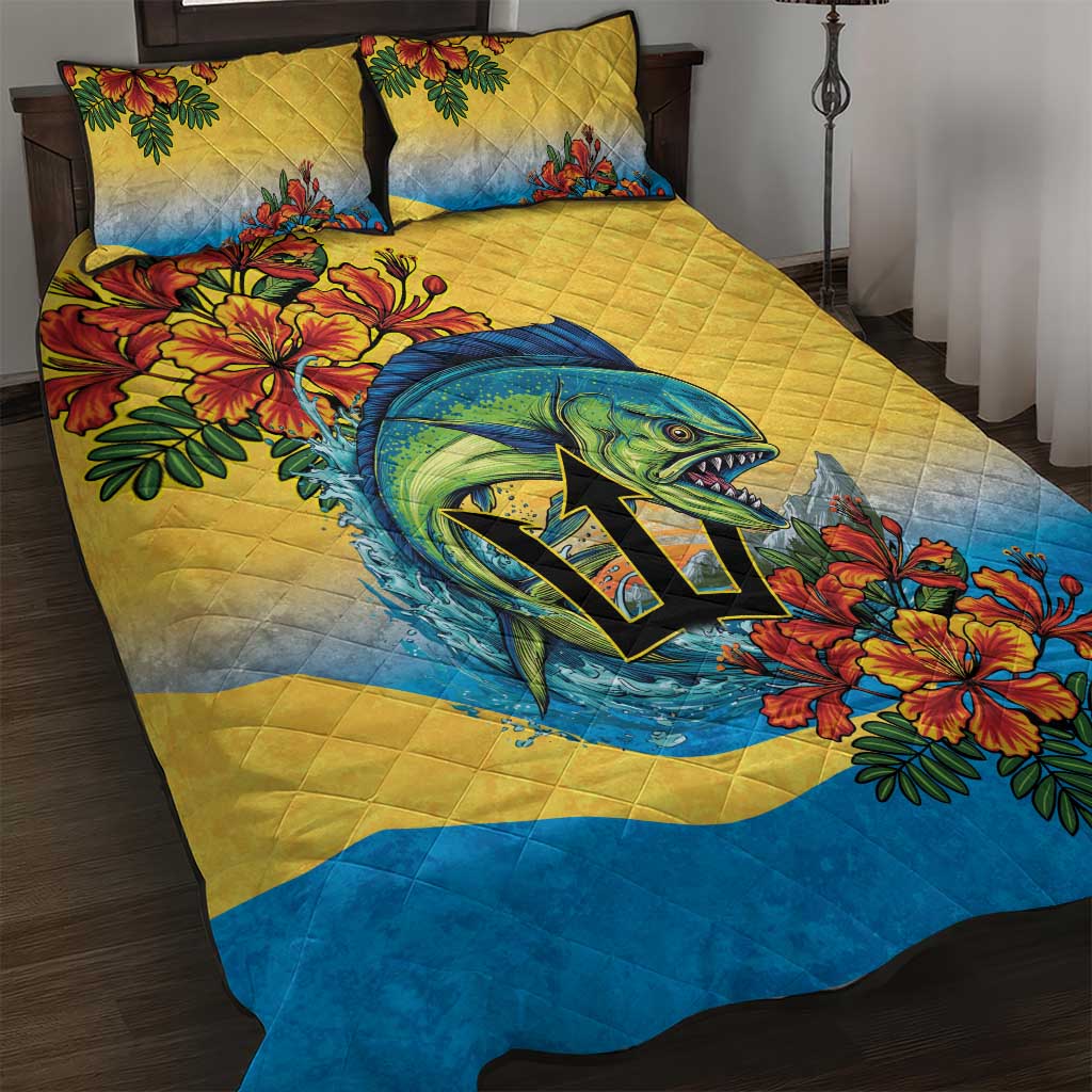 Black Barbadians Mahi-mahi Trident Quilt Bed Set LT9