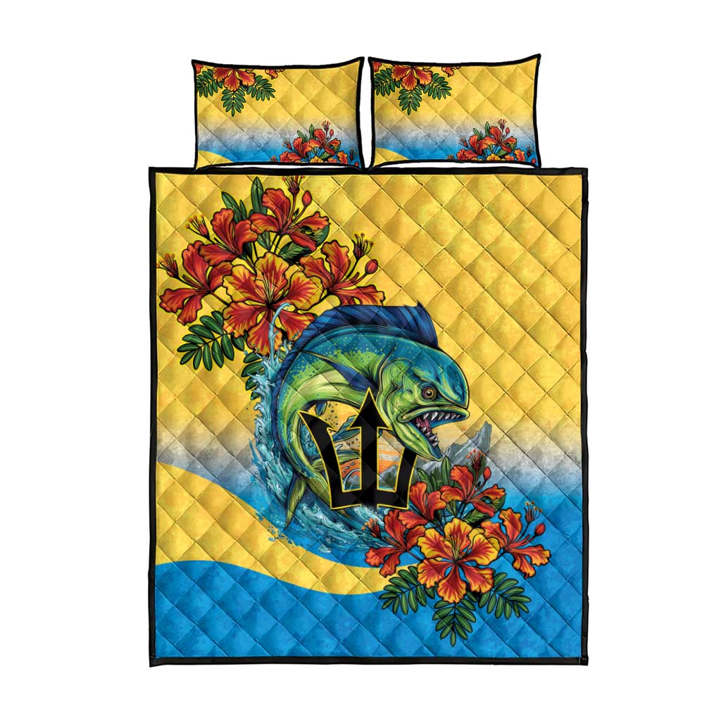 Black Barbadians Mahi-mahi Trident Quilt Bed Set LT9