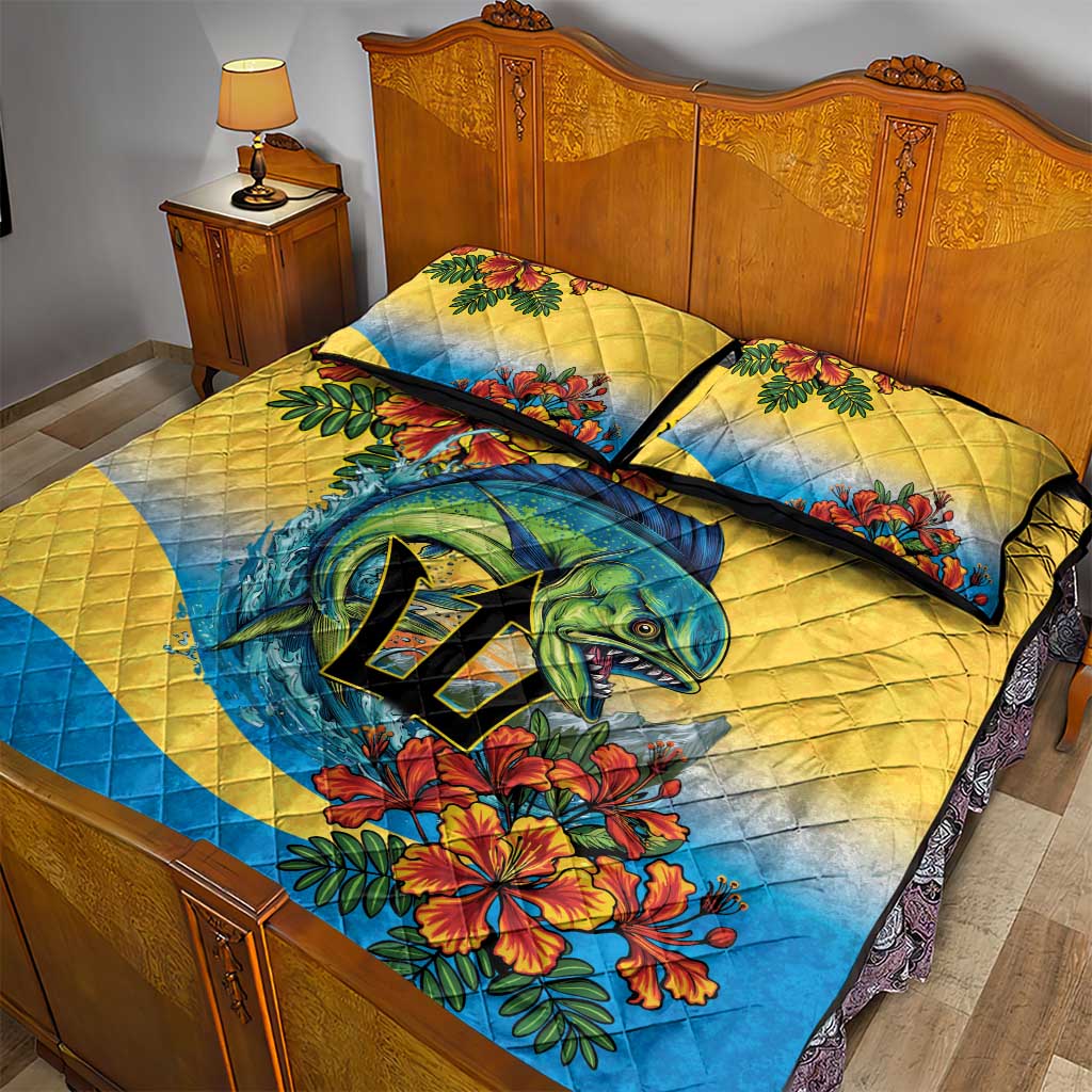 Black Barbadians Mahi-mahi Trident Quilt Bed Set LT9