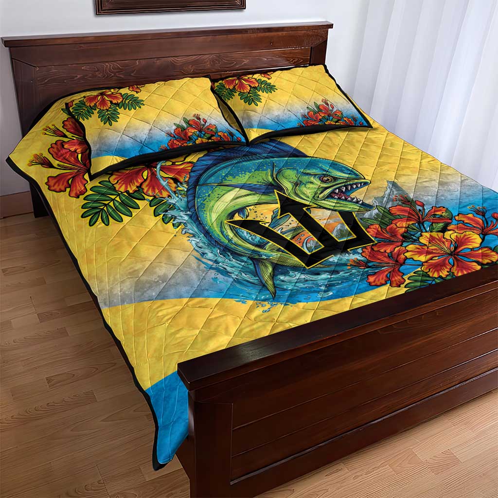 Black Barbadians Mahi-mahi Trident Quilt Bed Set LT9