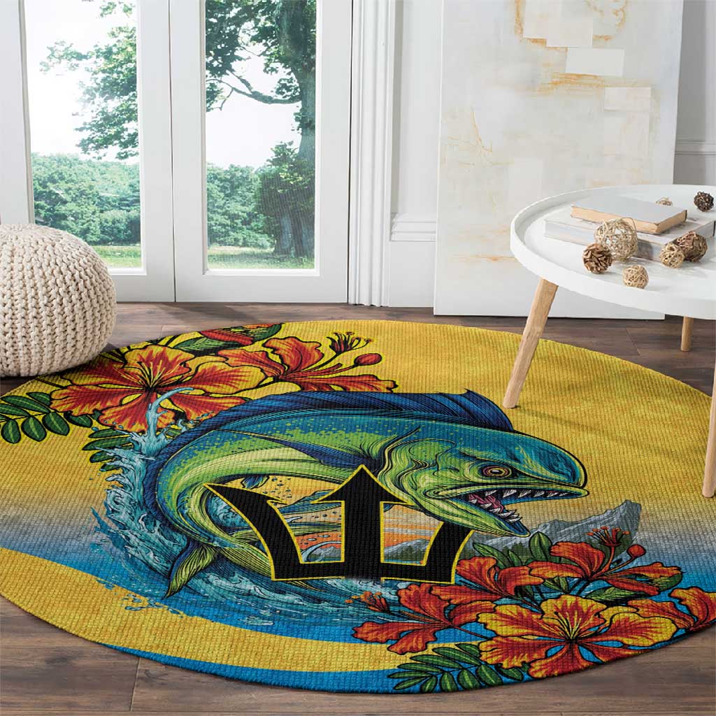 Black Barbadians Mahi-mahi Trident Round Carpet LT9