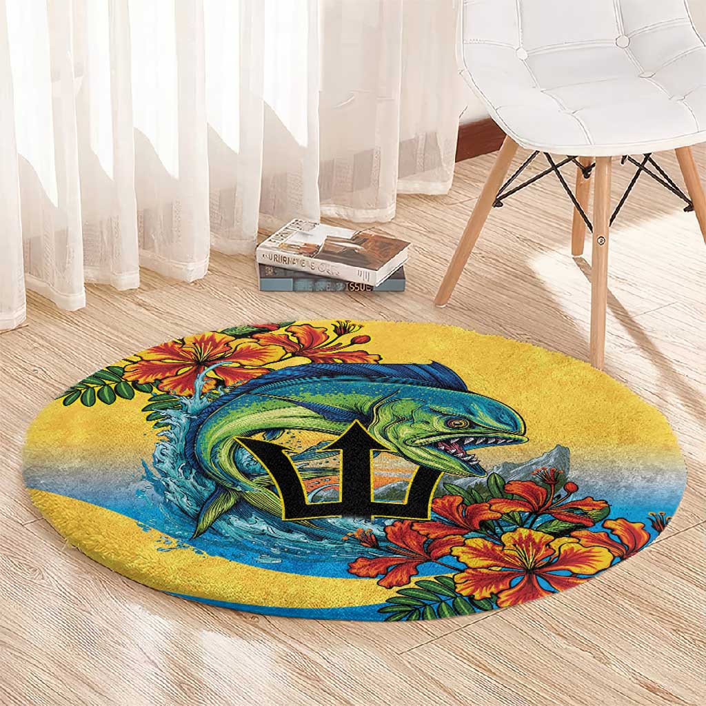 Black Barbadians Mahi-mahi Trident Round Carpet LT9