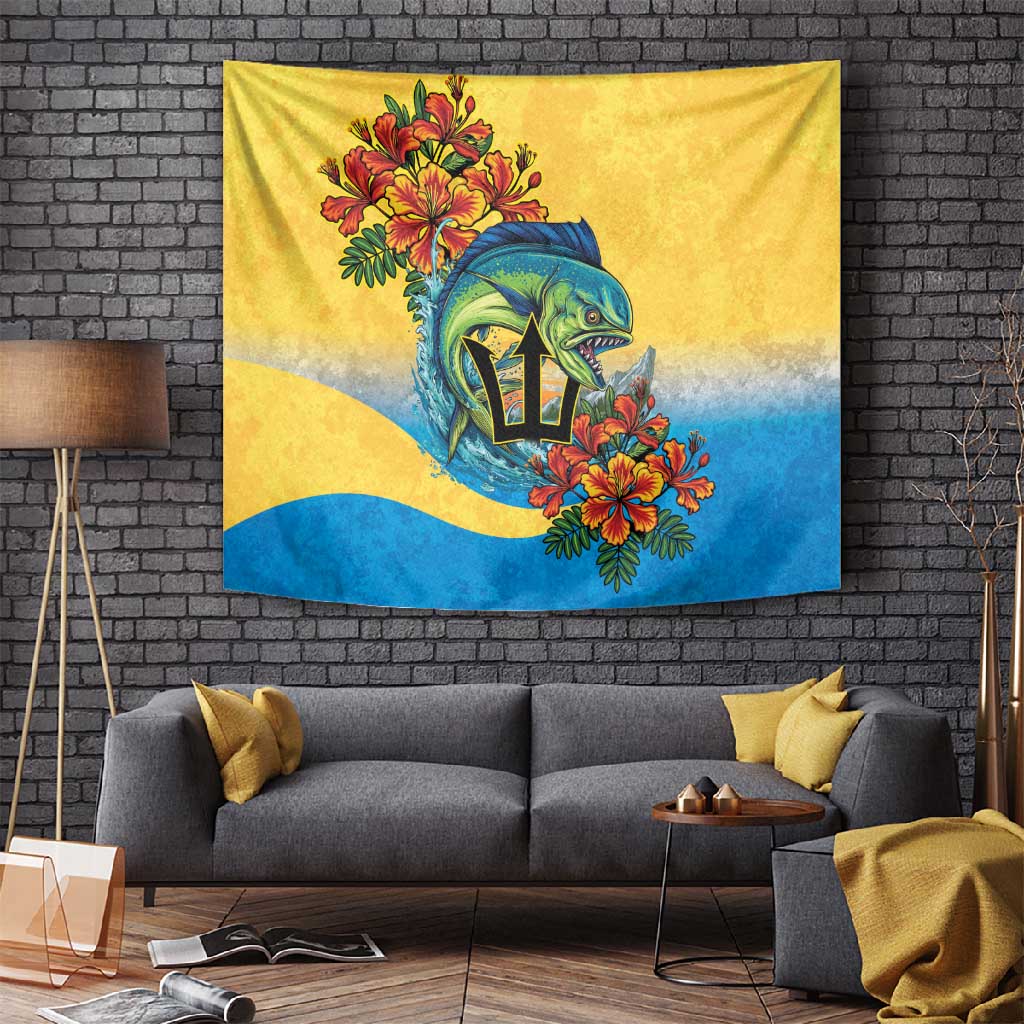 Black Barbadians Mahi-mahi Trident Tapestry LT9