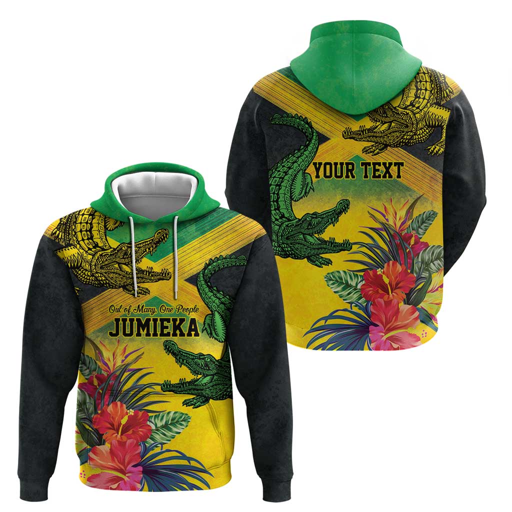 Personalized Jamaica Crocodile Hoodie Tropical Flowers Grunge Flag LT9