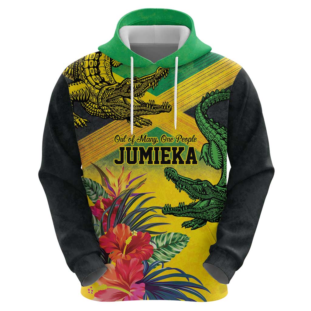 Personalized Jamaica Crocodile Hoodie Tropical Flowers Grunge Flag LT9