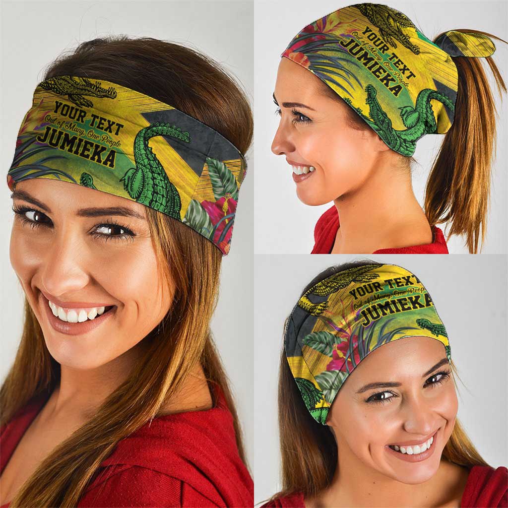 Personalized Jamaica Crocodile Neck Gaiter Tropical Flowers Grunge Flag LT9