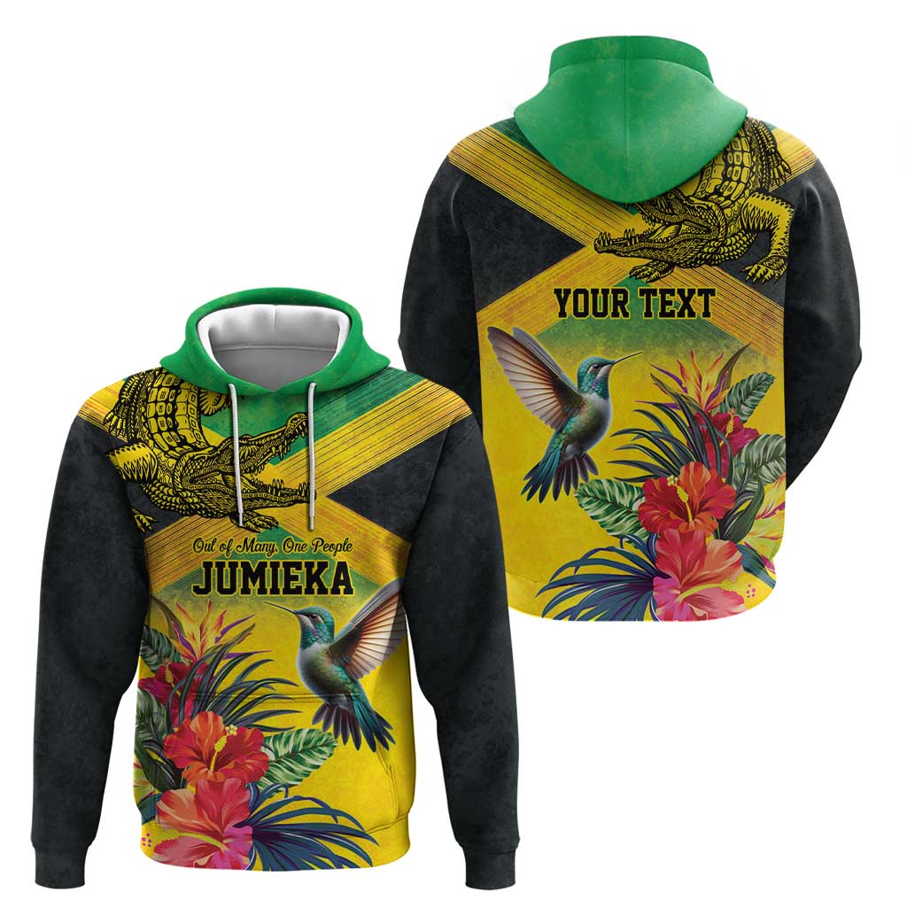 Personalized Jamaica Crocodile Hummingbird Hoodie Tropical Flowers Grunge Flag LT9