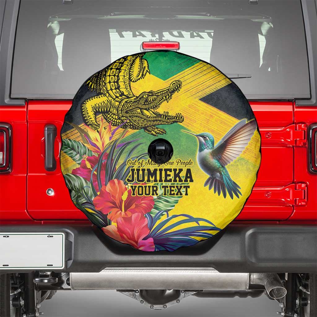 Personalized Jamaica Crocodile Hummingbird Spare Tire Cover Tropical Flowers Grunge Flag LT9