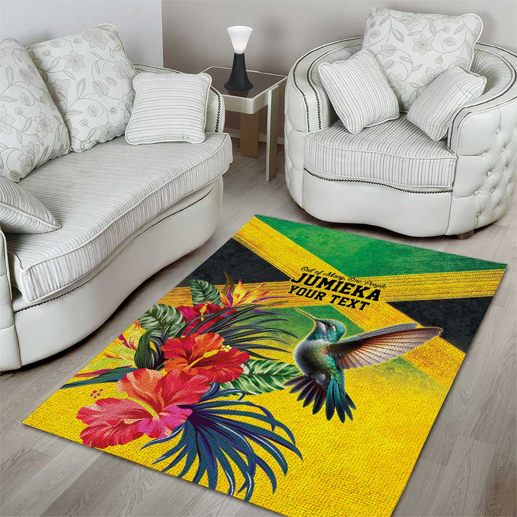 Personalized Black Jamaicans Hummingbird Area Rug Tropical Flowers Grunge Flag LT9